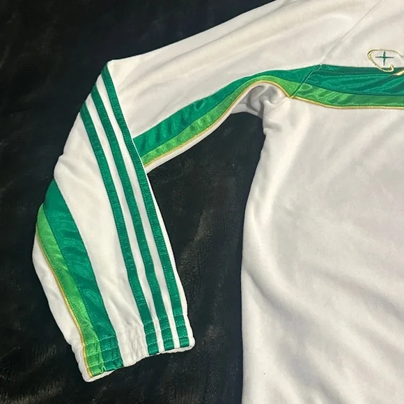 Adidas White gold and Green Track Jacket with gold hardware & Stars and zippers - Picture 8 of 10